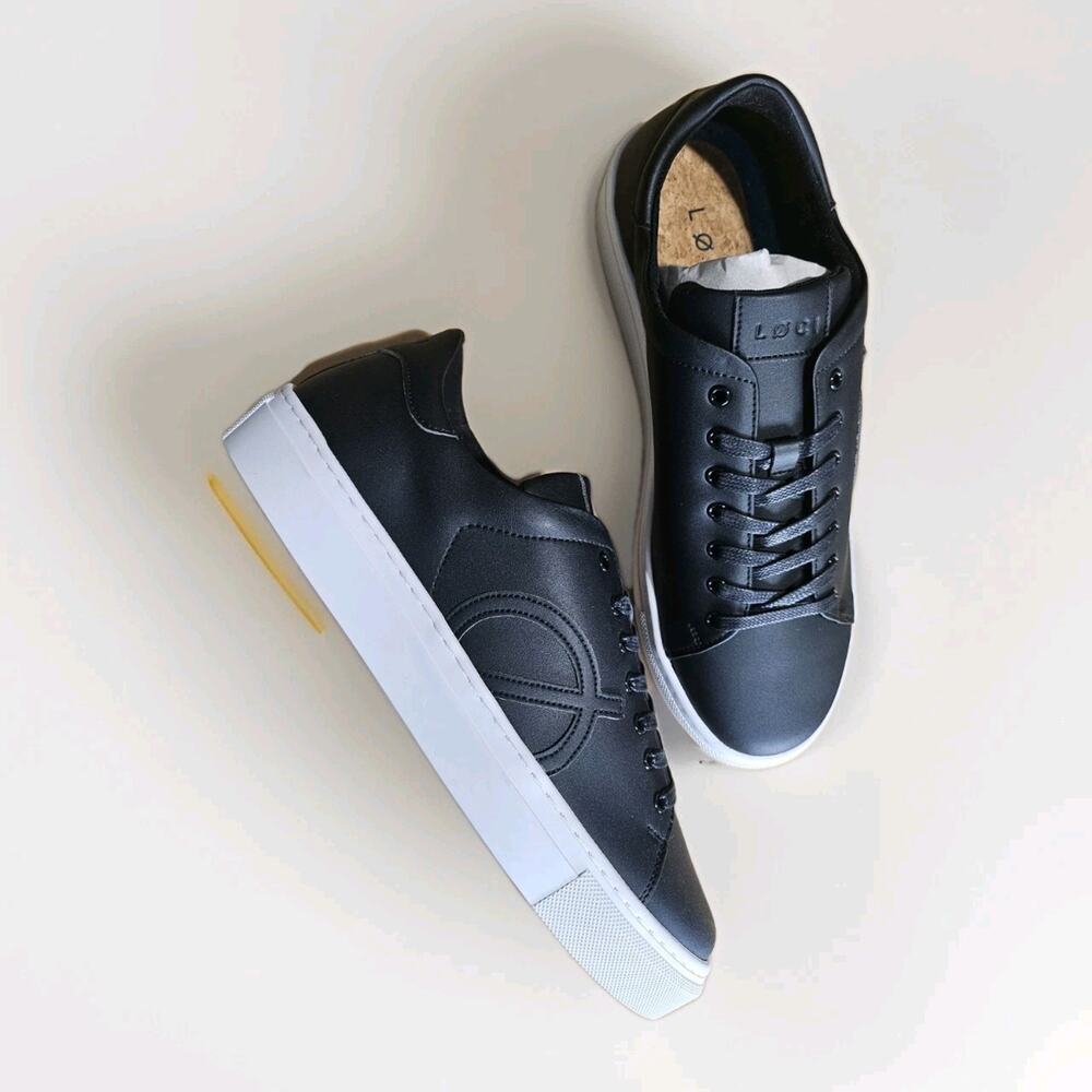 NWOB LØCI Black/White Vegan Leather Sneakers Never Worn Brand New Size 43